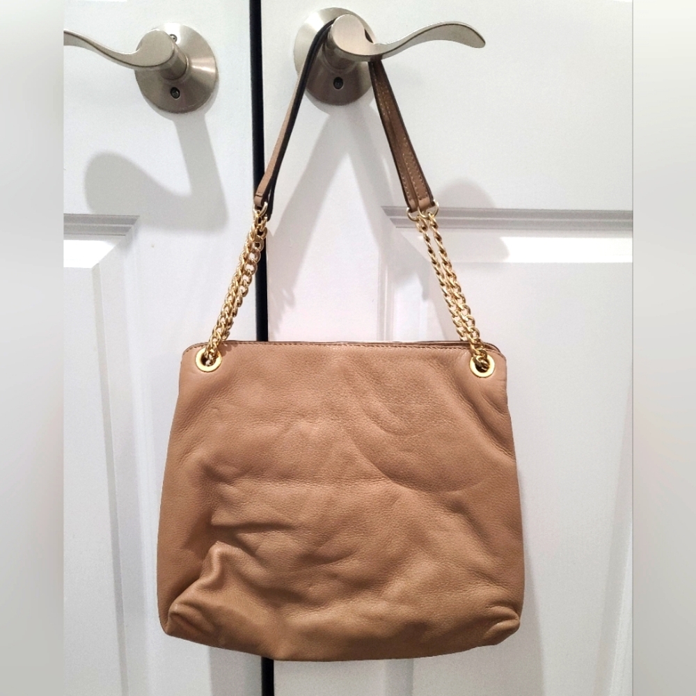 Michael Kors Leather Chain Strap Triple Compartment Handbag